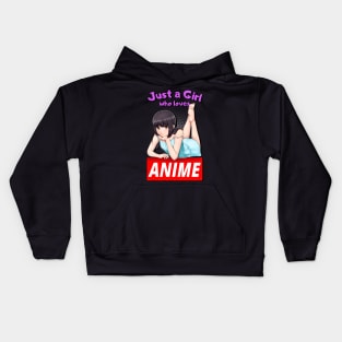 Just A Girl Who Loves Anime Kawaii Otaku Japan Kids Hoodie